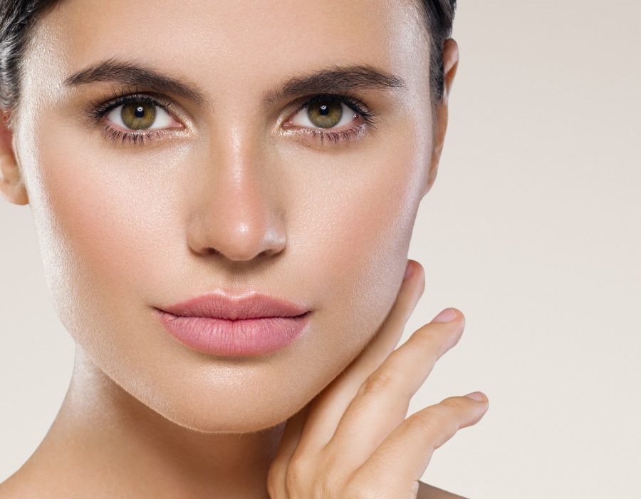 Beautiful woman face beauty lips eyes brows